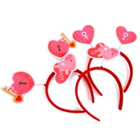 Serre-tête romantique en forme de cœur pour la Saint-Valentin, accessoire de cheveux pour fête à thème Amour, en plastique et feutre, facile à assembler