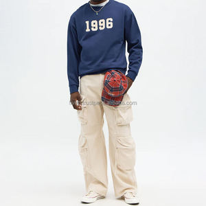 เสื้อสเวตเชิ้ตคอกลมยูนิเซ็กซ์ผ้าฝ้าย 100% ทรงโอเวอร์ไซส์ ระบายอากาศได้ดี ป้องกันการเป็นขุย พิมพ์ลายปักโลโก้ตามสั่ง คุณภาพสูง - Product Image 3