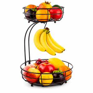 Vintage Design Gold Metal Wire <b>Basket</b> 3 Tier Fruit <b>Basket</b> and Modern Kitchen <b>Storage</b> Rack for Countertop Display On Sale - Product Image 2
