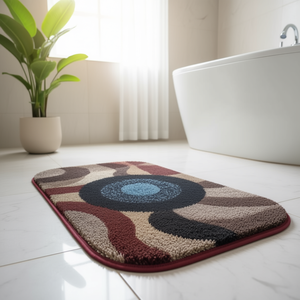 Alfombra de Baño Redonda Absorbente de Poliéster Suave de 18x18 Pulgadas con Revestimiento Impermeable y de Lodo de Diatomeas para Uso en el Hogar y Hoteles - Product Image 3