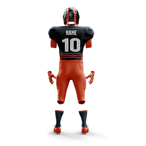 Ensemble d'uniformes de football américain personnalisés pour hommes, manches courtes, noir et vert, 100 % polyester, évacuation de l'humidité, coupe athlétique toutes saisons - Product Image 2
