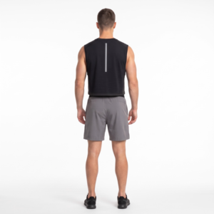 Camiseta Deportiva Corta Personalizada para Hombre, 230GSM, Poliamida Reciclada, Corte Cuadrado, Camiseta sin Mangas para Gimnasio, Abertura Amplia en las Axilas, OEM, Ropa Deportiva Sialkot - Product Image 2