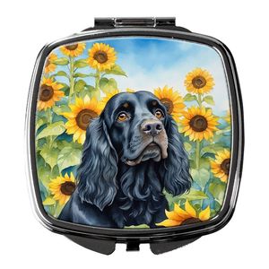Cocker Spaniel Tournesols Miroir de maquillage de voyage compact Portable Pliant Design de poche Cadeau pour femmes et filles - Product Image 1