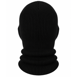 Masque de ski en tricot noir personnalisé à 3 trous, balaclava, couvre-visage d'hiver, masque facial complet chaud - Product Image 2