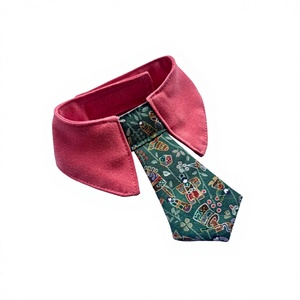 Cravate pour chien en soie de qualité supérieure, technique Tango-Chirimen, tissu texturé haut de gamme, vert japonais profond (S) (M) (L) (XL) - Product Image 1