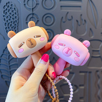 Porte-clés en peluche Capybara mignon qui couine, jouet anti-stress, ornement original de sac à dos de dessin animé, vente en gros