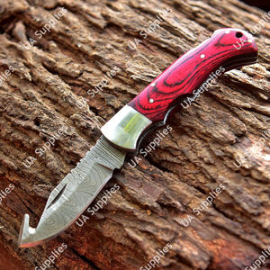 Couteau pliant tactique le plus vendu avec lame en acier Damas, manche en bois Pakka, taille personnalisable, support ODM, utilisation en extérieur - Product Image 6