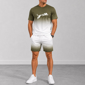 Conjunto Deportivo de Dos Piezas con Logotipo Personalizado, Estampado en Degradado, Secado Rápido, Transpirable, Sublimado, Ligero e Informal para Verano - Product Image 2