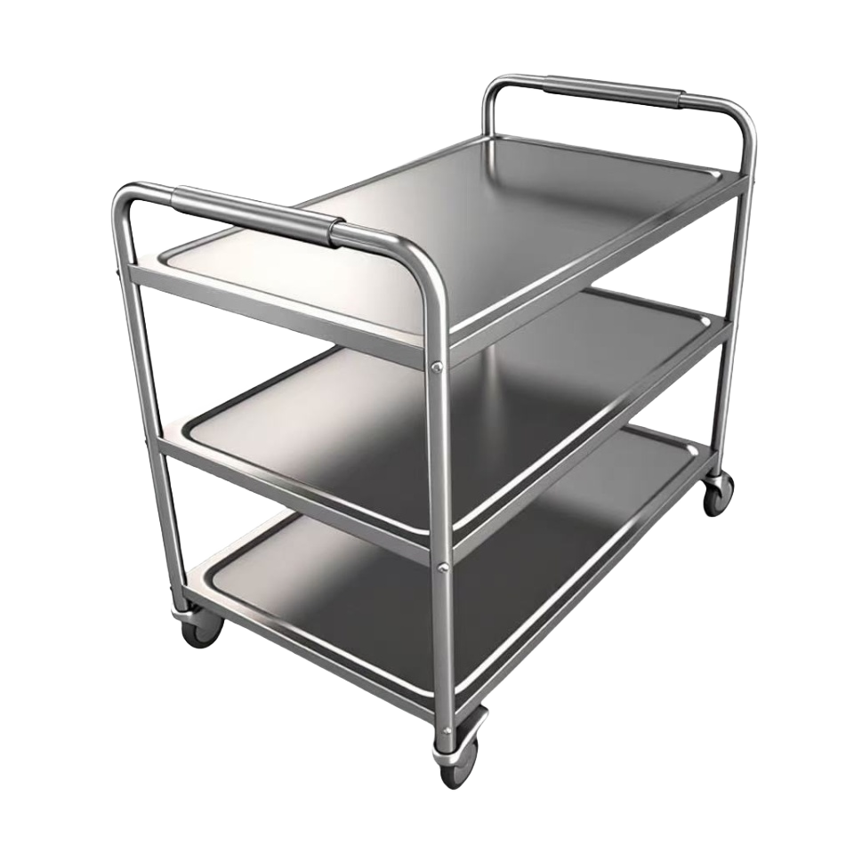 Vockol Stainless Steel Trolley Workshop, 3 Levels Rollable Assembly Trolley With 500 Kg Load Capacity, Multifunctional Material Trolley With Wheels, Picking Trolley, Multi-Purpose Trolley For Garage