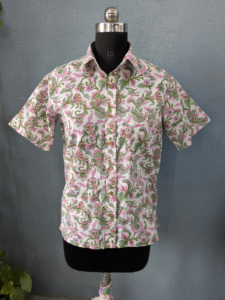 Camisa Casual de Manga Corta para Hombre, Estampada con Diseño Floral, Cuello Clásico, Tejido Popelín - Product Image 6