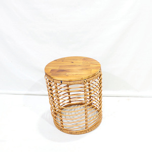 Trending Eco-Friendly Minimalist Synthetic Wicker Round Coffee <b>Table</b>-Weather-resistant Outdoor Accent <b>Table</b> - Product Image 6
