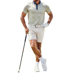 Ropa de golf Premium Camisetas de polo Bloque de color Premium Transpirable Hombres 100% Algodón Manga corta Camisetas de polo antiarrugas - Product Image 1