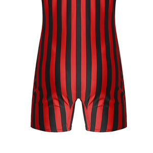 Traje de Artes Marciales de Una Pieza para Hombre, Rojo y Negro a Rayas, Ajustado, de Spandex, Talla Adulto, Uniforme Elástico para Artes Marciales Mixtas - Product Image 6