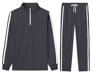 Chándal negro con cremallera completa y logotipo personalizado para hombre, ropa deportiva informal de color sólido, pantalones de cuello alto y manga larga - Product Image 4