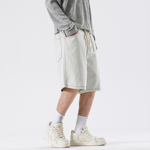 Men's Solid Color Cargo Shorts Mid Waist Drawstring Canvas Casual Shorts With Pockets Breathable Woven Fabric - Product Image 6