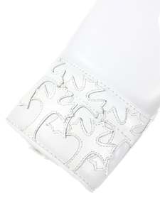 Set de Boxeo de Lujo en Cuero Blanco PVC, Guantes de 16oz con Cordones, Diseño Gótico Personalizado con Cruz en Relieve, Cómodos y Profesionales - Product Image 3