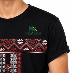 Camiseta Personalizada para Hombre con Estampado Étnico y Bordado Cruzado, Estilo Casual de Verano, Ropa Urbana Cultural, Transpirable, de Algodón, con Diseño Gráfico - Product Image 4