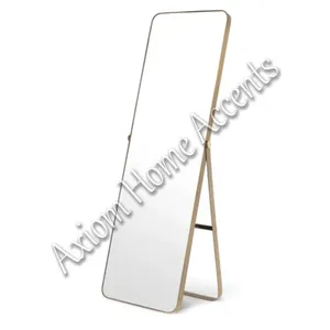 Modern Full Length Wall <b>Mirror</b> with <b>Black</b> <b>Metal</b> Frame for Bedroom or Dressing Room Decor by Axiom Home Accents - Product Image 5