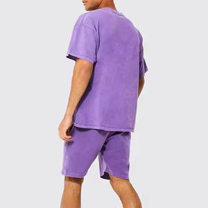 Conjunto de verano para hombre, conjunto de dos piezas a juego, tela suave y transpirable de algodón, ropa informal, camisa de manga corta, pantalones cortos, estilo playero - Product Image 2
