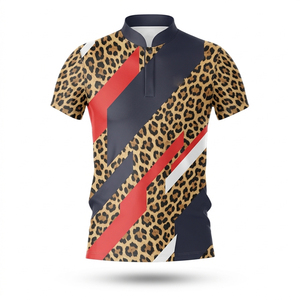 เสื้อเชิ้ตจีนลายเสือดาวแบบซับลิเมชั่นสั่งทำพิเศษ เสื้อยืดกีฬาซับลิเมชั่นคุณภาพสูงสำหรับทุกเพศ - Product Image 1