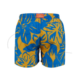 กางเกงขาสั้นลำลองชายหาดลายพิมพ์ดิจิทัลลายทางกันน้ำแห้งเร็วผูกเชือกยาวระดับเข่าขายส่ง - Product Image 2