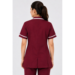 2026 Healthcare NHS Tunics Women Nurse <b>Uniform</b> Top Burgundy Color Bleach Resistant for <b>UK</b> Clinic Dental Tunic Female <b>Scrubs</b> Top - Product Image 3