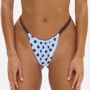 New Solid Color Girls String <b>Bikini</b> Swim Suits Drawstring Draped Design High Waist Thong 2 Piece <b>Set</b> Women's Beachwear & <b>Bikini</b> - Product Image 3