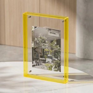 Clear Acrylic <b>4</b> Color Rectangle <b>Photo</b> <b>Frame</b> UV Printing Shatterproof Waterproof Free Standing Horizontal Tabletop Display Modern - Product Image 3