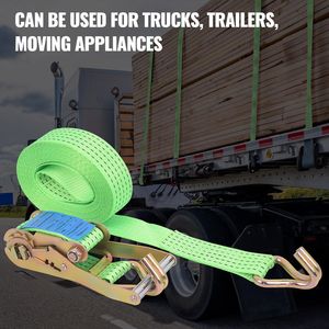 Paquete de 10 Correas de Amarre Resistentes con Ganchos E-Track de 2" x 26 Pies, Capacidad de Carga de 3307 Libras para Camiones de Carga - Product Image 6
