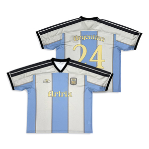 Camiseta de Fútbol Artrix para Hombre, Cuello en V, Manga Corta, Transpirable, Ecológica, Estilo Urbano, Sublimada, Tejido de Punto Oversize - Product Image 2