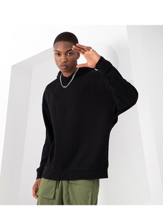 Custom Logo <b>Plain</b> Heavyweight Fleece Pullover <b>Hoodie</b> Men Casual Solid <b>Black</b> Regular Fit 100% Cotton 450g Anti-Wrinkle Breathable - Product Image 4