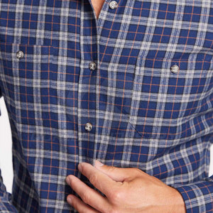 Camisa de Franela de Algodón para Hombre, de Alta Calidad, Venta al Por Mayor, Manga Larga, Diseño a Cuadros, con Botones y Bolsillo en el Pecho - Product Image 5