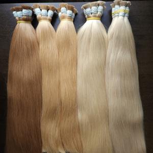 Extensions de cheveux européennes couleur blond clair extensions de cheveux en vrac sans trame pour les femmes blanches 100% cheveux bruts du Vietnam - Product Image 5