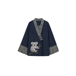 Women's Midi Length Full Sleeve <b>Kaftan</b> with Bamboo Embroidery and Drawstring Detail High Neck Breathable Ethnic Wear Women's Set - Product Image 4