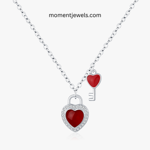 Collier pendentif Cœur tendance en argent sterling 925 plaqué rhodium avec breloque zircon, chaîne de bijoux pour femme, cadeau pour mariage ou fête - Product Image 1