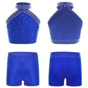 Costumes de danse moderne pour filles de 6 à 16 ans, tenue de danse de patinage artistique, veste avec short pour la gymnastique, compétition, spectacle scolaire - Product Image 2