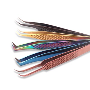 Pinces à épiler japonaises en acier inoxydable pour extensions de cils, à pointe fermée, logo et couleur personnalisés - Product Image 3