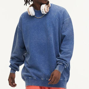 Sweatshirts Oversized Drop Shoulder Wholesale 420gsm Washed Men's Round Neck Hoodie Heavy Loose Blank Street Retro Shirts - Product Image 2