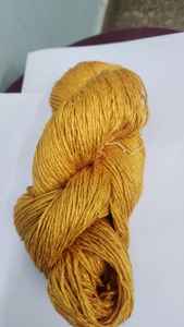 Hilo de Seda Eri Teñido en Amarillo Mostaza, Hilo de Seda Suave para Tejido a Mano, Tejido de Punto y Crochet - Product Image 2