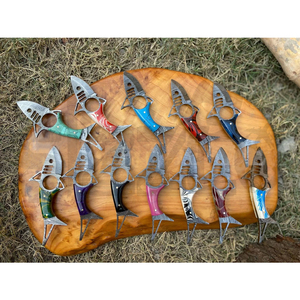 Couteau à poisson en acier damas fait main de 6 pouces, revêtement poudré, couteau de chasse et de camping, cadeau personnalisé OEM - Product Image 2