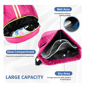 SHAGHAF SPORTS WEAR Custom Blue Microfiber <b>Drawstring</b> Backpack Men Women | <b>Waterproof</b> Sports Gym <b>Bag</b> | Lightweight Travel 50-70L - Product Image 3