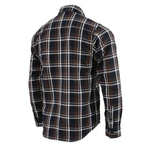 Chemise de travail en flanelle à carreaux marron et noir pour homme, robuste, à manches longues, avec deux poches utilitaires, vêtements de bûcheron pour l'extérieur - Product Image 2