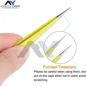 ชุดอุปกรณ์ต่อขนตาแบบไฟเบอร์ปลายแหลมสีเหลืองยอดนิยม พร้อมที่คีบขนตาแบบวอลลุ่ม 2 ชิ้น ขายดีที่สุด - Product Image 4