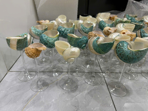 Copa de Martini Hecha a Mano con Conchas Marinas Vietnamitas Ecológicas, para Picnic al Aire Libre, Fiestas de Verano en la Piscina, Decoración de Bar, Navidad - Product Image 1