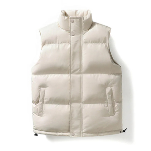 Gilet matelassé léger pour homme à col en V, coupe ajustée, sans manches, couche intérieure chaude, pour costume formel - Product Image 1