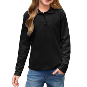 Camisetas Polo de Manga Larga para Niños, Personalizadas para Niñas, Cuello Clásico, Ropa Escolar Elegante, Camisetas Polo Casuales Modernas - Product Image 2
