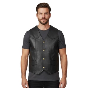 Chaleco de Motociclista Vintage de Cuero Genuino para Hombre, Transpirable, Corte Tradicional, Diseño Cómodo para Uso Diario, Estilo Simple y Atemporal - Product Image 2