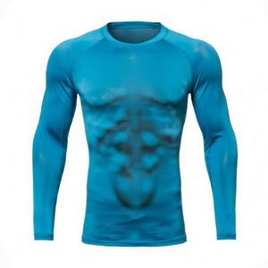 T-shirt de compression personnalisé pour homme, manches longues, pour la gym, le fitness, séchage rapide, MMA, BJJ, vêtements de sport, OEM, marque privée - Product Image 4