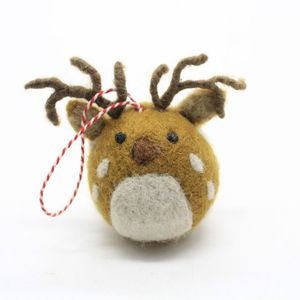 Adorno Navideño de Reno Hecho a Mano en Fieltro, Decoración Interior con Forma de Animal, Material de Algodón, Regalo para Niños - Product Image 3