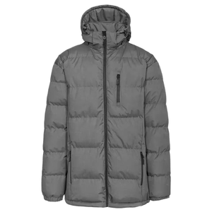 Men's Autumn Puffer <b>Jacket</b> Olive Green Navy Blue Solid Stand Collar Zipper Closure Windproof Hooded Breathable Casual Wear - Product Image 5
